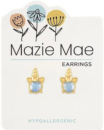 Opal Unicorn Gold Stud Mazie Mae Earrings