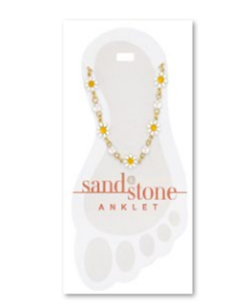 Gold Daisy Sand & Stone Anklet
