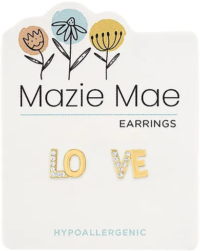 Love Gold Stud Mazie Mae Earrings