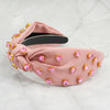 Light Pink Heart Stone Cluster Embellished Knot Headband