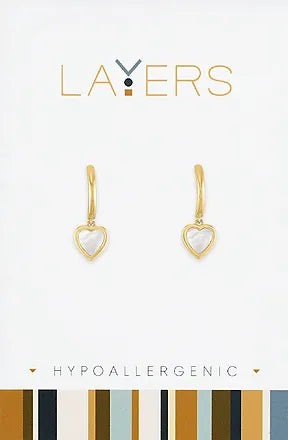 SS Heart Huggie Layers Earrings in Gold