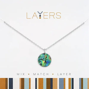 Abalone Layers Necklace in Silver