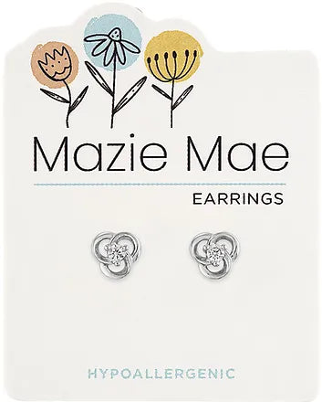 Celtic Twist With CZ Silver Stud Mazie Mae Earrings