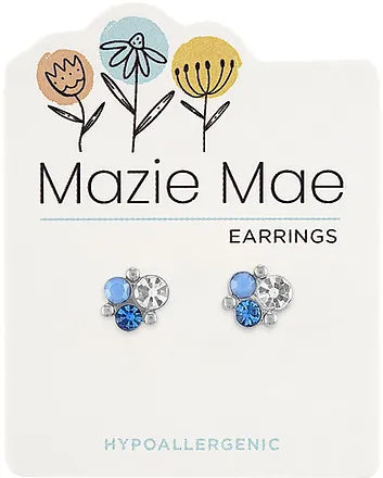 Air Blue Opal Cluster Silver Stud Mazie Mae Earrings