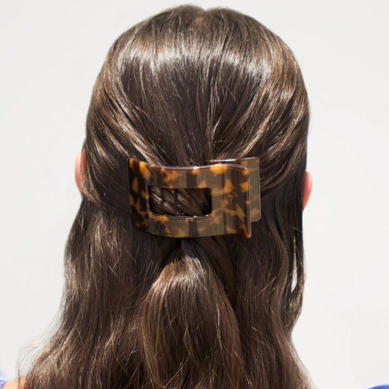 Teleties Tortoise Flat Rectangle Hair Clip