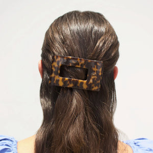Teleties Tortoise Flat Rectangle Hair Clip