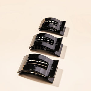 Teleties Jet Black Flat Rectangle Hair Clip