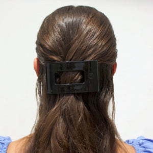 Teleties Jet Black Flat Rectangle Hair Clip