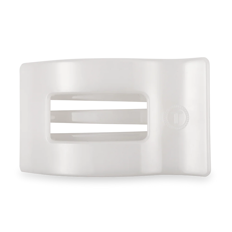 Teleties Coconut White Flat Rectangle Hair Clip
