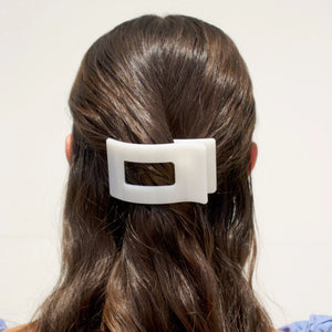 Teleties Coconut White Flat Rectangle Hair Clip