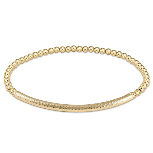 Enewton Bliss Bar Textured 3mm Gold Bead Bracelet