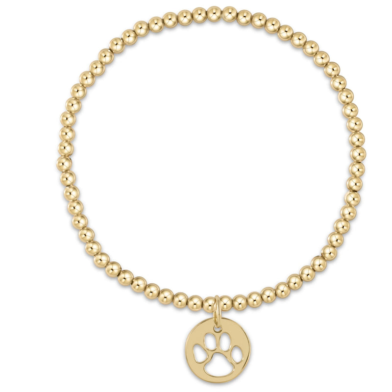 Enewton Extends Paw Print Classic Gold 3mm Bead Bracelet