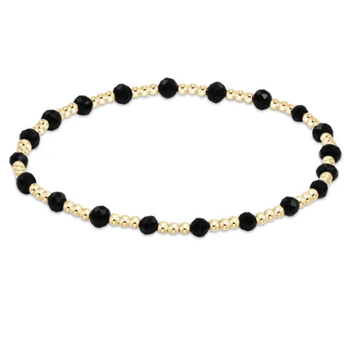 Enewton Faceted Onyx Gold Sincerity Pattern 3mm Bead Bracelet