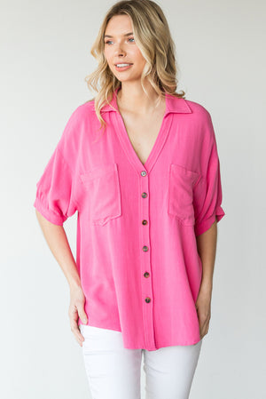 Bright Eyes Button-Up Top