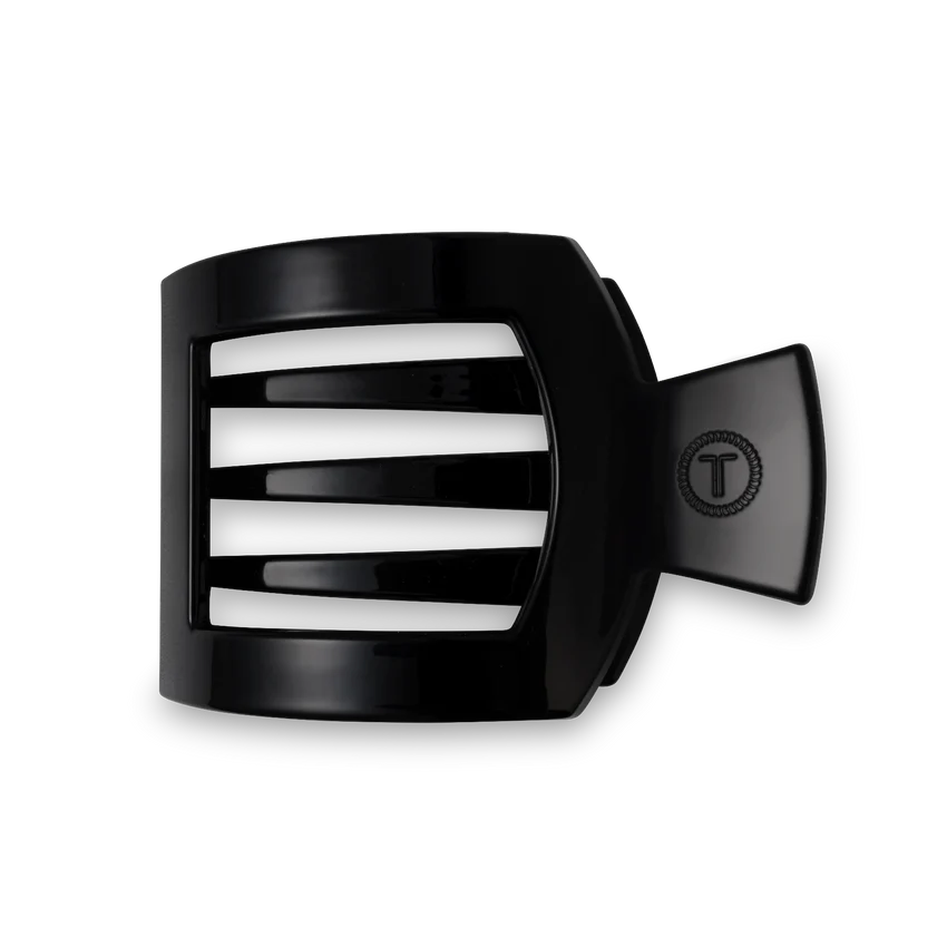 Teleties Jet Black Flat Square Hair Clip