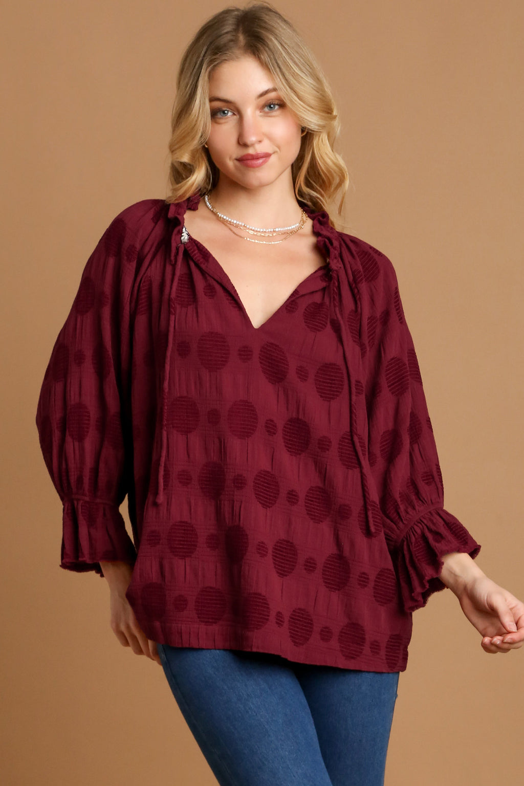 Seeing Spots Umgee Dotted Jacquard Top