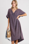 One Way Ticket Umgee Mineral Wash Cotton Gauze Midi Dress