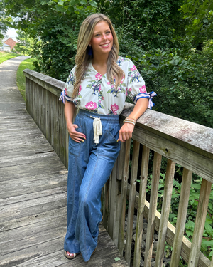 Miles Ahead Solid High Waist Wide-Leg Pants