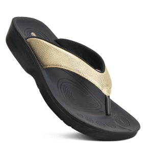 Meira Gold Aerothotic Sandals