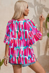 Rose Revival Abstract Brushwork Top