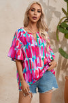 Rose Revival Abstract Brushwork Top