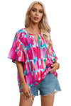 Rose Revival Abstract Brushwork Top