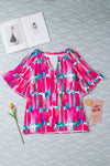 Rose Revival Abstract Brushwork Top