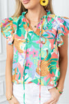 Wildflower Whimsy Ruffle Top