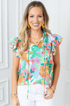 Wildflower Whimsy Ruffle Top