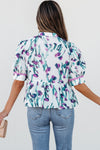 Botanic Beauty Floral Ricrac Trim Peplum Top