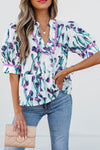 Botanic Beauty Floral Ricrac Trim Peplum Top