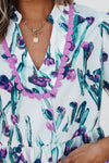 Botanic Beauty Floral Ricrac Trim Peplum Top