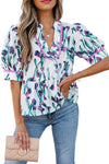 Botanic Beauty Floral Ricrac Trim Peplum Top
