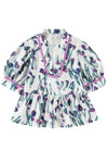 Botanic Beauty Floral Ricrac Trim Peplum Top