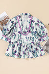 Botanic Beauty Floral Ricrac Trim Peplum Top