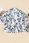 Botanic Beauty Floral Ricrac Trim Peplum Top