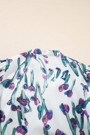 Botanic Beauty Floral Ricrac Trim Peplum Top