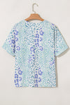 Always Fierce Mixed Leopard Print V-Neck Short Sleeve Blouse