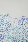 Always Fierce Mixed Leopard Print V-Neck Short Sleeve Blouse