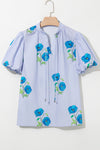 Blue Skies Bloom Floral Print Top