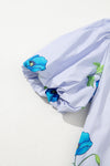 Blue Skies Bloom Floral Print Top