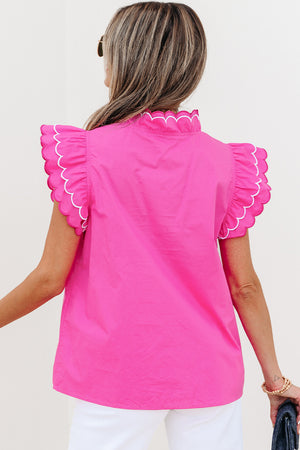 Sugar Pop Scallop Trim Top