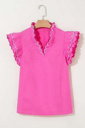 Sugar Pop Scallop Trim Top