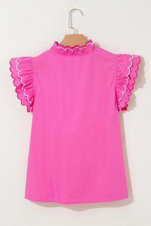 Sugar Pop Scallop Trim Top