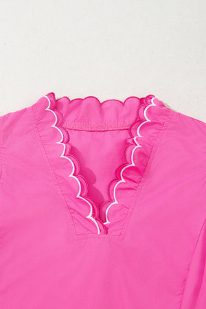 Sugar Pop Scallop Trim Top