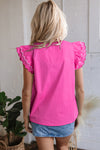 Sugar Pop Scallop Trim Top