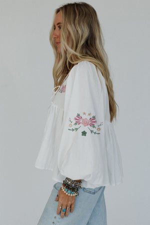 Bloom & Lace V-Neck Top