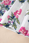 Knotted Blooms Floral Puff Sleeve Top