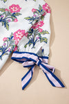 Knotted Blooms Floral Puff Sleeve Top