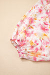 Blush & Bloom Floral Print Smocked Neck Top
